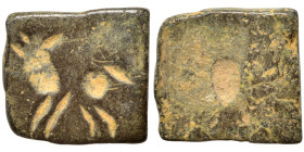 Byzantine weight (bronze, 1.89 g, 12x11 mm). Very fine.