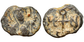 Byzantine seal (lead, 5.81 g, 19 mm). Nearly very fine.