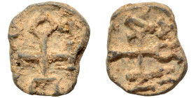 Byzantine seal (lead, 2.84 g, 14 mm). Nearly very fine.