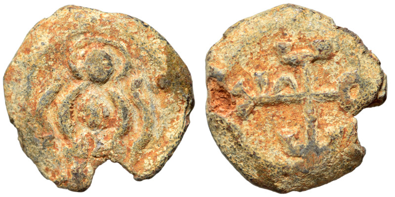 Byzantine seal (lead, 7.05 g, 18 mm). Nearly very fine.