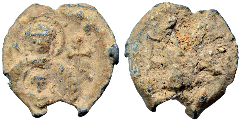 Byzantine seal (lead, 5.81 g, 20 mm). Nearly very fine.