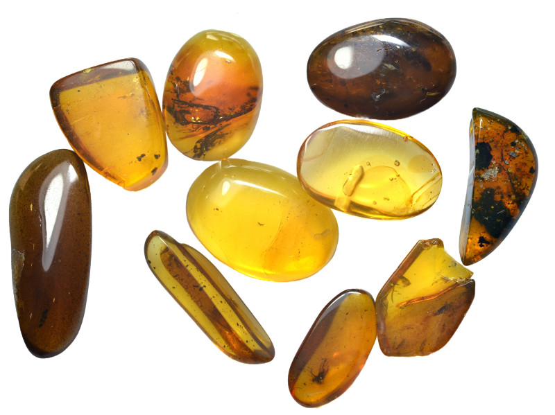 Burmese amber. Group lot of 10 pieces.