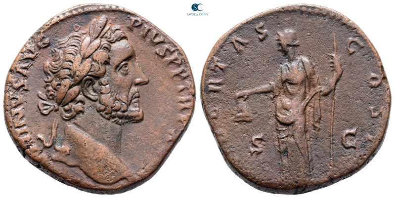 Antoninus Pius AD 138-161. Rome
Sestertius Æ

30 mm, 24,53 g



Nearly Ex...