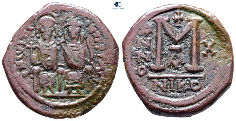 Justin II and Sophia AD 565-578. Nikomedia
Follis or 40 Nummi Æ

31 mm, 14,42...