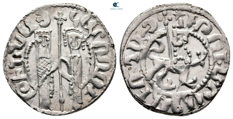 Cilician Armenia. Royal. Hetoum I, with Zabel AD 1226-1270. 
Tram AR

21 mm, ...