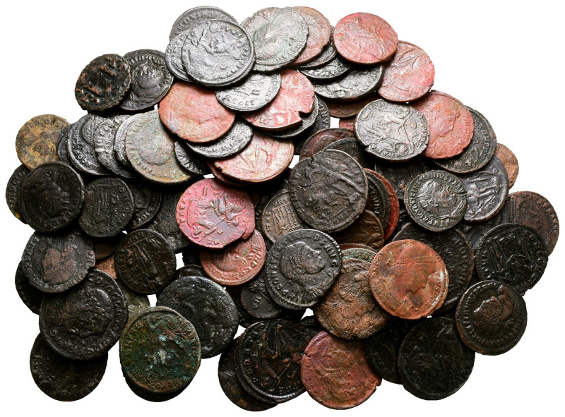 Lot of ca. 100 roman bronze coins / SOLD AS SEEN, NO RETURN!

Very Fine