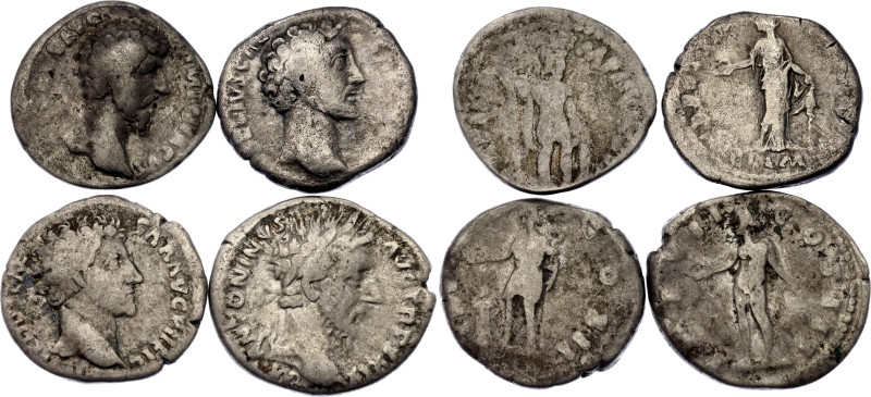 Roman Empire Marcus Aurelius 4 x 1 Denarius 161 - 180 AC (ND)

Silver., Total ...