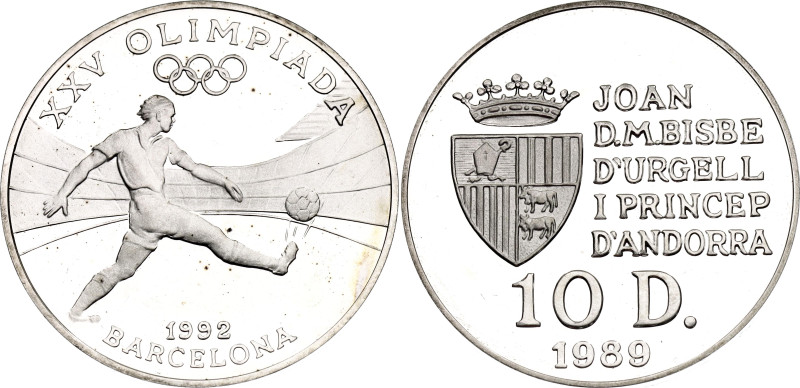 Andorra 10 Diners 1989

KM# 56, N# 22572; Silver 12.03 g., Proof; Joan Martí i...