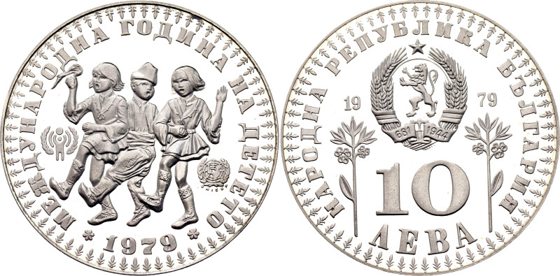 Bulgaria 10 Leva 1979

KM# 104, N# 19803; Silver 23.24 g., Proof; Internationa...