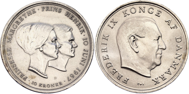 Denmark 10 Kroner 1967 CS

KM# 856, N# 14548; Silver 20.63 g.; Frederik IX; We...