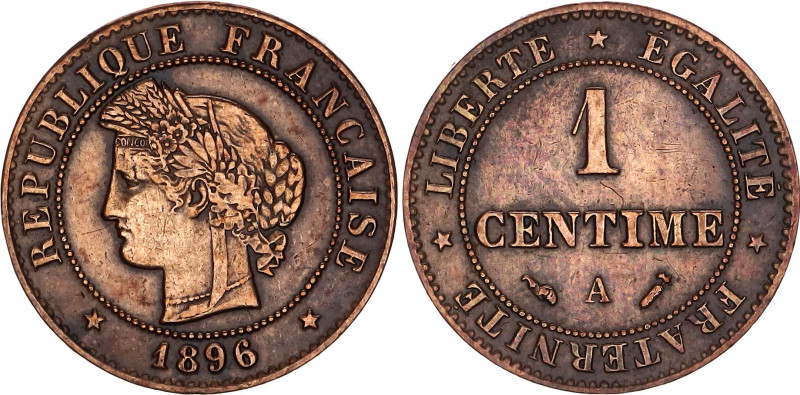 France 1 Centime 1896 A

KM# 826.1, N# 1119; Bronze; Paris Mint; UNC with mint...