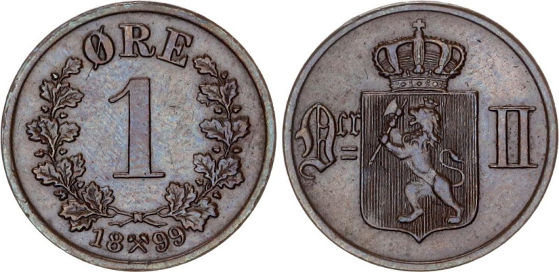 Norway 1 Ore 1899

KM# 352, N# 4137; Bronze; Oscar II; XF+