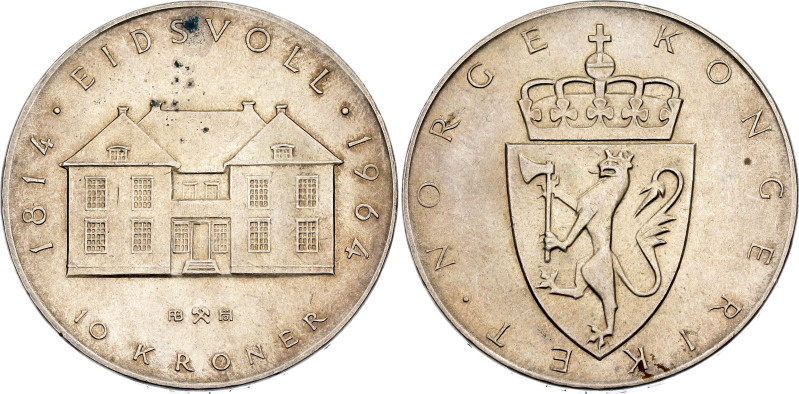 Norway 10 Kroner 1964

KM# 413, N# 24336; Silver 20.06 g.; Olav V; Constitutio...