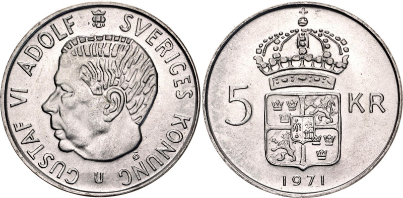 Sweden 5 Kronor 1971 U

KM# 829, N# 12994; Silver 17.98 g.; Gustaf VI Adolf; U...