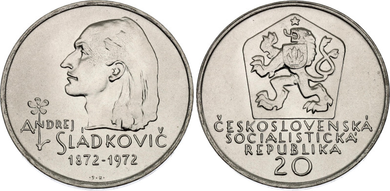 Czechoslovakia 20 Korun 1972

KM# 76, N# 12631; Silver 9.00 g.; Centennial - D...