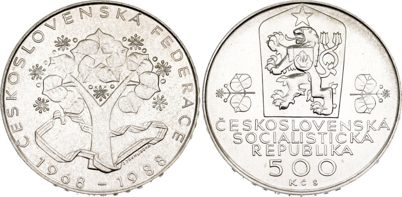 Czechoslovakia 500 Korun 1988

KM# 131, N# 20203; Silver 24.25 g.; 20 Years - ...