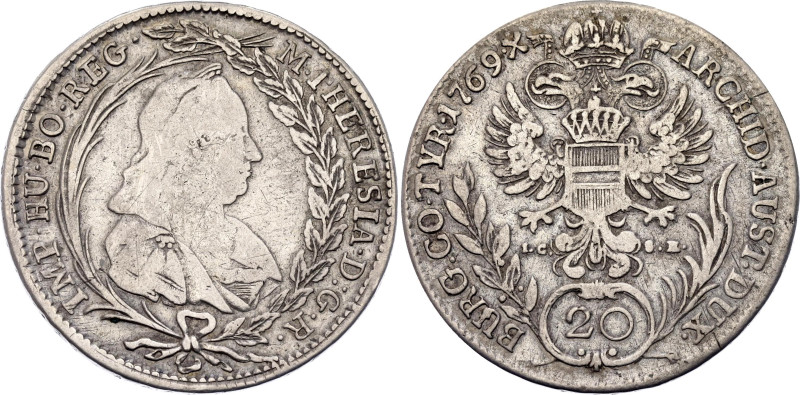 Austria 20 Kreuzer 1769 IC SK

KM# 1999, N# 7581; Silver 6.68 g.; Maria Theres...