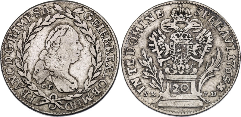 Austria 20 Kreuzer 1765 (1776) BL SK PD

KM# 2030; Silver 6.68 g.; Franz I; Kr...