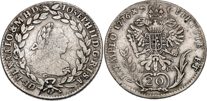 Austria 20 Kreuzer 1776 G IB IV

KM# 2067.1, N# 22599; Silver 6.68 g.; Joseph ...