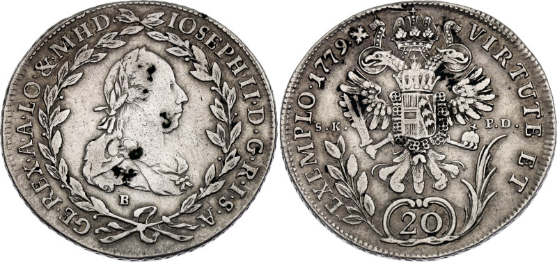 Austria 20 Kreuzer 1779 B SK PD

KM# 2067.1, N# 22599; Silver 6.68 g.; Joseph ...