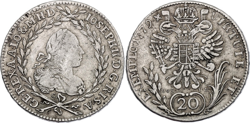 Austria 20 Kreuzer 1779 C EVS IK

KM# 2067.1, N# 22599; Silver 6.68 g.; Joseph...