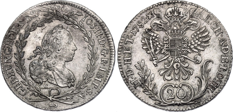 Austria 20 Kreuzer 1782 C

KM# 2068.2, N# 89654; Silver 6.68 g.; Joseph II; Pr...