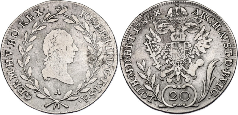 Austria 20 Kreuzer 1783 A

KM# 2069, N# 20762; Silver 6.68 g.; Joseph II; Vien...