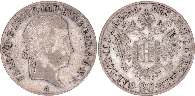 Austria 20 Kreuzer 1841 A

KM# 2208, N# 18459; Silver 6.68 g.; Ferdinand I; Vi...