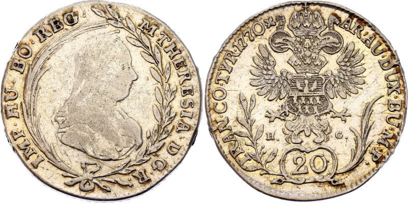 Hungary Transylvania 20 Kreuzer 1770 HG

KM# 648, N# 166907; Silver 6.68 g.; M...