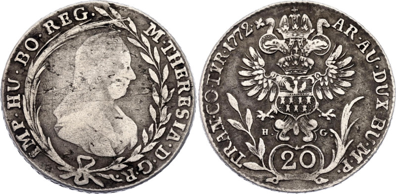 Hungary Transylvania 20 Kreuzer 1772 HG

KM# 648, N# 166907; Silver 6.68 g.; M...