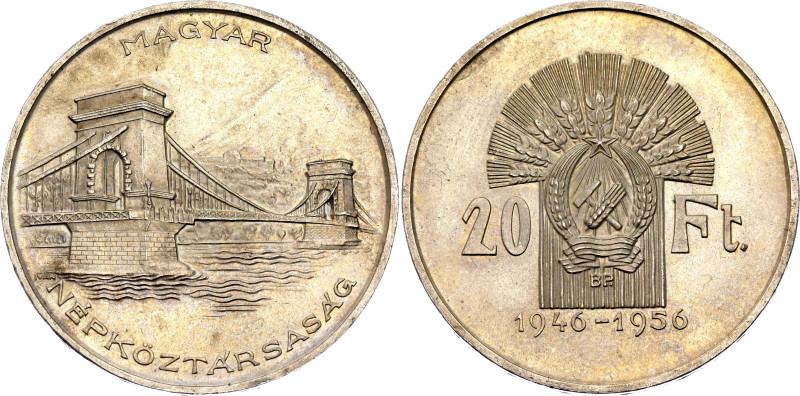 Hungary 20 Forint 1956 BP.

KM# 553, ÉH# 1579, N# 32421; Silver 17.58 g.; 10th...