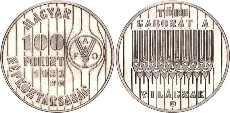 Hungary 100 Forint 1983 BP.

KM# 631, ÉH# 1626, N# 12881; Copper-nickel., Proo...