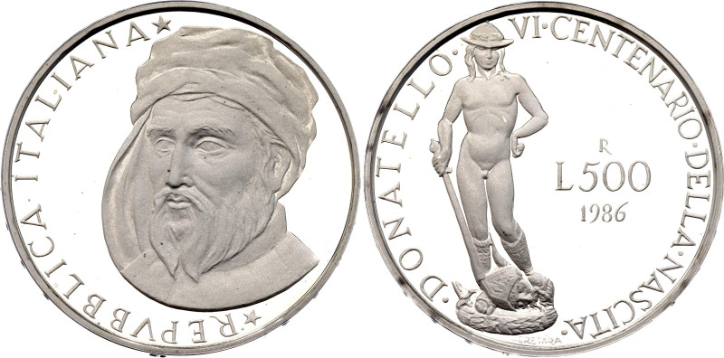 Italy 500 Lire 1986 R

KM# 124, N# 36407; Silver 10.98 g., Proof; 600th Annive...