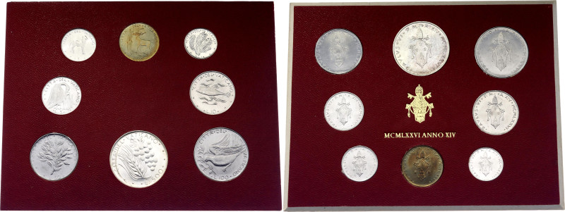 Vatican Annual Mint Set of 8 Coins 1976 (XIV)

KM# MS81; With Silver; Paul VI;...