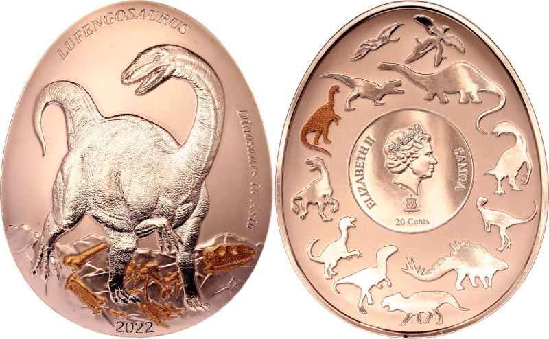 Samoa 20 Cents 2022 "Dinosaurs in Asia"

N# 398909; Copper., Proof; Elizabeth ...