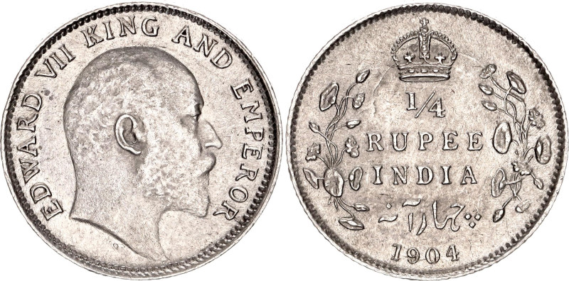 British India 1/4 Rupee 1904

KM# 506, N# 22398; Silver 2.92 g.; Edward VII; U...