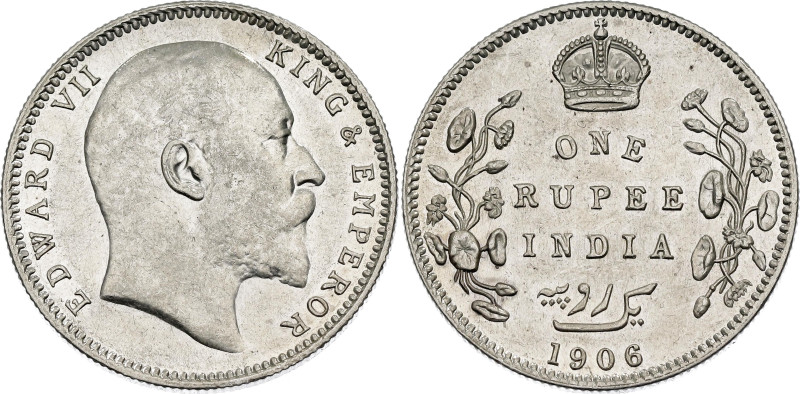 British India 1 Rupee 1906 B

KM# 508, N# 3722; Silver 11.59 g.; Edward VII; B...