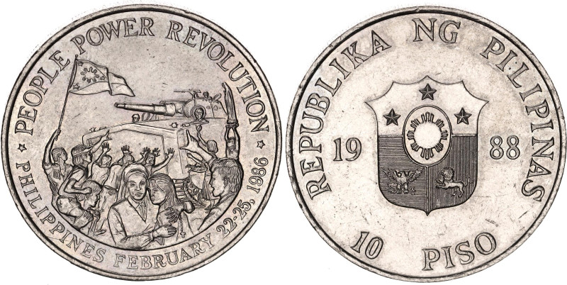 Philippines 10 Piso 1988

KM# 250, N# 6128; Nickel; EDSA Revolution - People P...