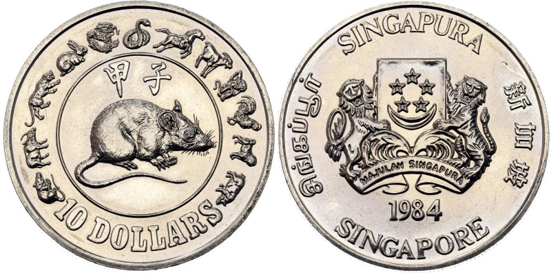 Singapore 10 Dollars 1984

KM# 33, N# 14285; Nickel; Lunar Year Series (1st ed...