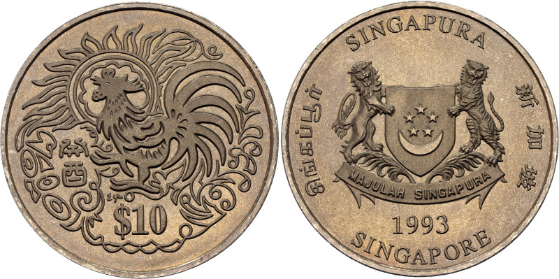 Singapore 10 Dollars 1993

KM# 113, N# 38326; Copper-nickel, Prooflike; Lunar ...