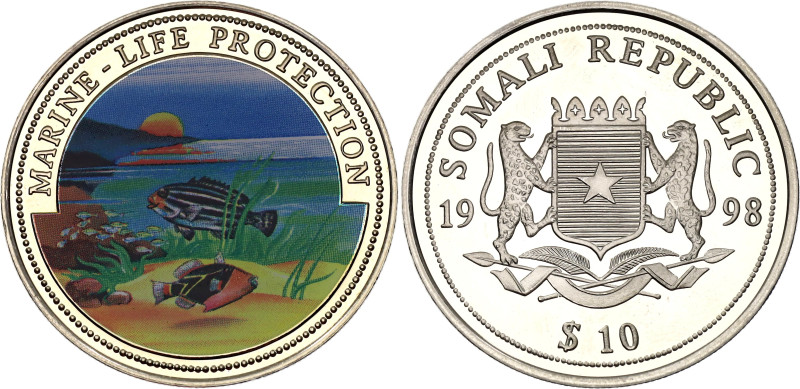 Somalia 10 Dollars 1998 Fantasy Issue

N# 193223; Copper-nickel; Marine Life P...