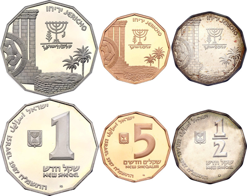 Israel Commemorative Coins Set 1987 JE 5748

KM# 180, 181, 182; Silver (.850) ...