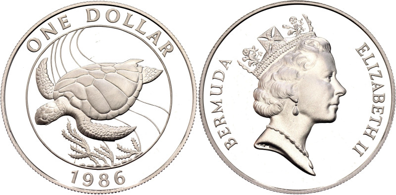 Bermuda 1 Dollar 1986

KM# 49a, Schön# 50a, N# 34830; Silver 28.05 g., Proof; ...