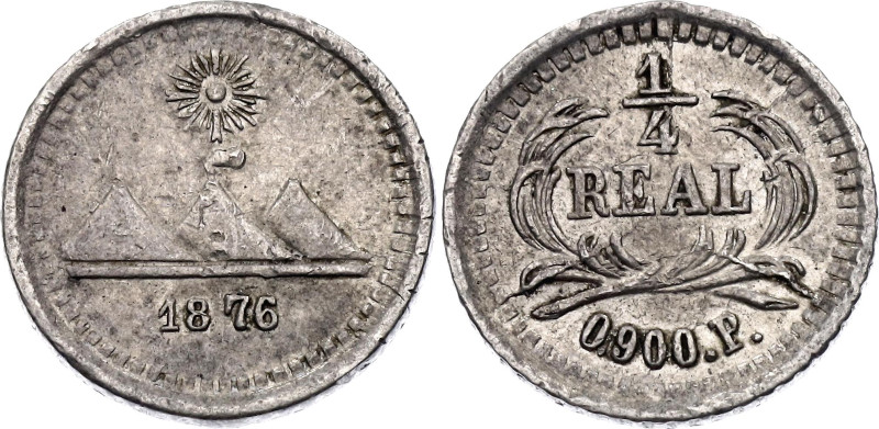 Guatemala 1/4 Real 1876 P

KM# 151, N# 26389; Silver; XF-