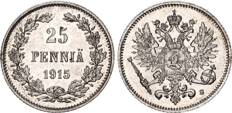 Russia - Finland 25 Pennia 1915 S

Bit# 420, KM# 6, N# 21085; Silver 1.25 g.; ...