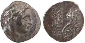 SELEUKID KINGS OF SYRIA. Demetrios I Soter, 162-150 BC. Drachm , Antioch on the Orontes, year ΞΡ = 160 = 153-152. Diademed head of Demetrios I to righ...