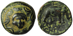 SELEUKID KINGS of SYRIA. Antiochos III ‘the Great’. 222-187 BC. Æ. Uncertain mint 60 (Military mint in Coele-Syria). Struck 202-187 BC. Macedonian shi...