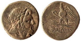 PAPHLAGONIA. Sinope. Circa 85-65 BC. AE . Laureate head of Zeus to right. Rev. ΣINΩΠΗΣ Eagle standing left on thunderbolt, head to right. HGC 7, 415
...