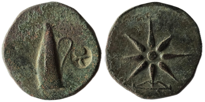 PONTOS. Uncertain. Ae (Circa 130-100 BC).
Obv: Bashlyk left; bow to right.
Rev...