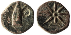 PONTOS. Uncertain. Ae (Circa 130-100 BC).
Obv: Bashlyk left; bow to right.
Rev: Eight-pointed star (or comet).
Cf. SNG BM Black Sea 977-9; HGC 7, 3...
